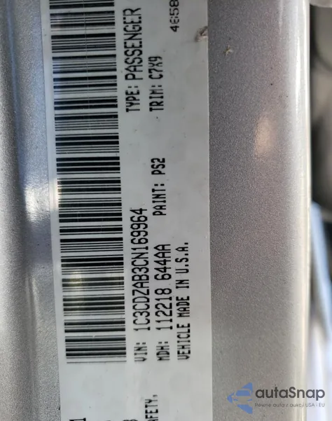 2012 Dodge Avenger Se из США, поврежденный, VIN 1C3CDZAB3CN169964